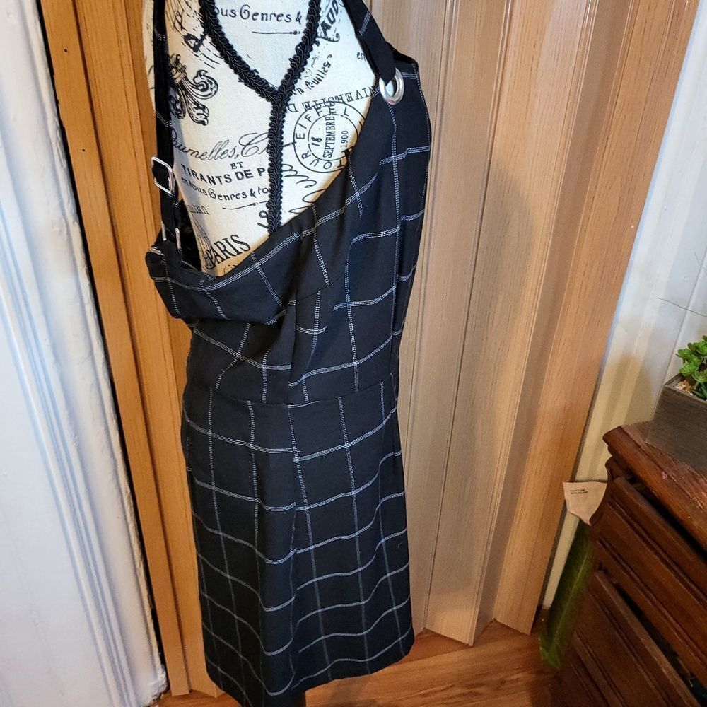 BeBop Black White Plaid Mini Jumper Dress XL - Picture 3 of 7